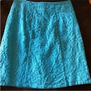 New York & Company Embroidered Blue Skirt Size 4
